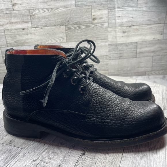 Esquivel Combat Boots Men 8D Black Pebbled Leather Handmade Lace Up Chukka - Picture 3 of 16